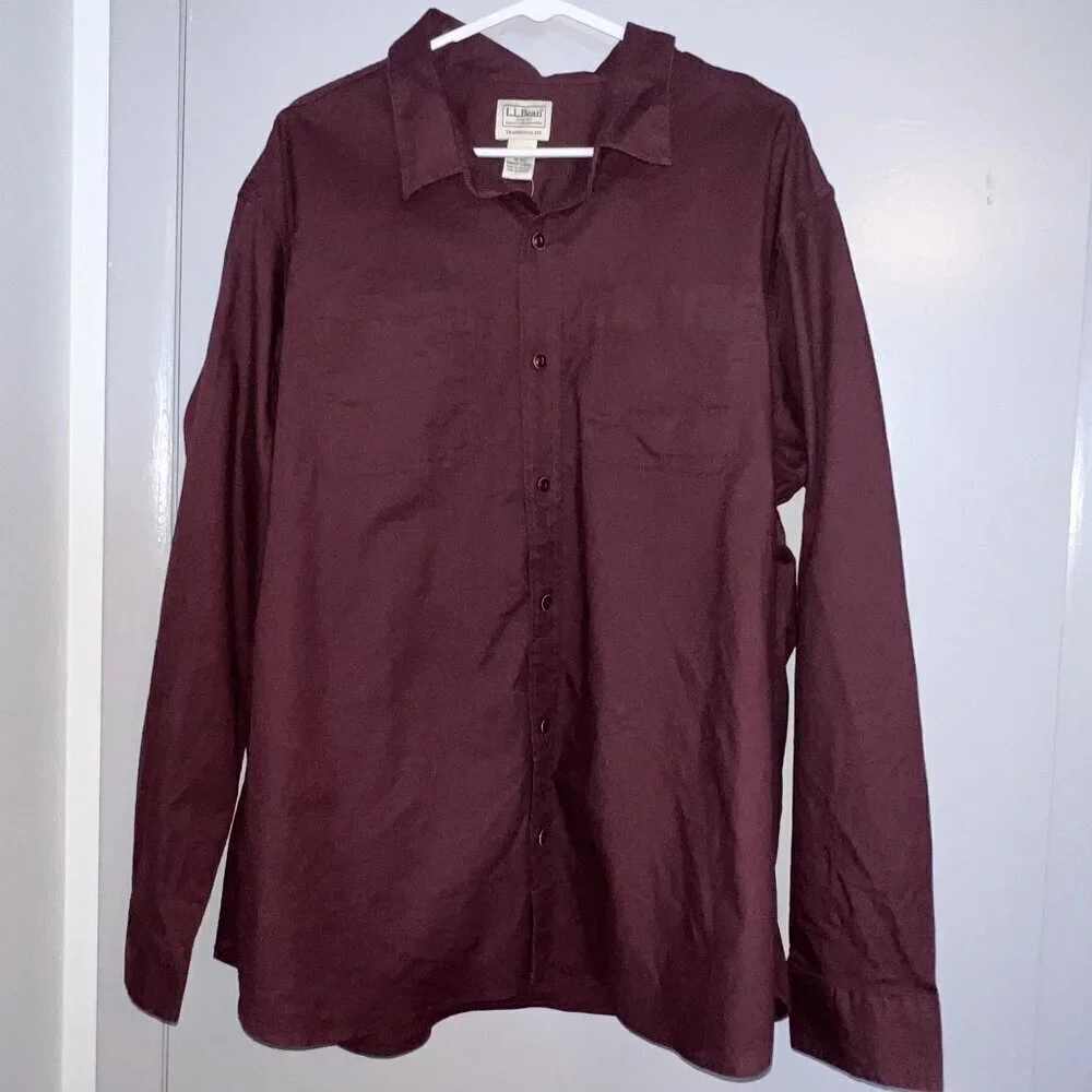 NWT L.L. Bean Men's Bean Flex Twill Long Sleeve Button Down Shirt Size XL-Reg - Picture 1 of 8